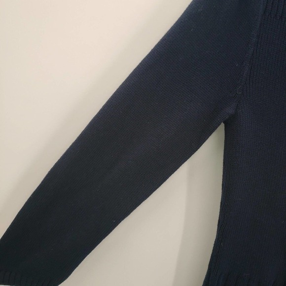 Lauren ralph lauren blue cableknit sweater dress womens size medium boatneck - Picture 11 of 16